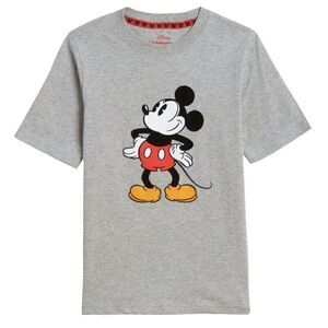 Disney Men's Mickey Mouse Graphic T Shirt Size Gray Short Sleeve Unisex NWT